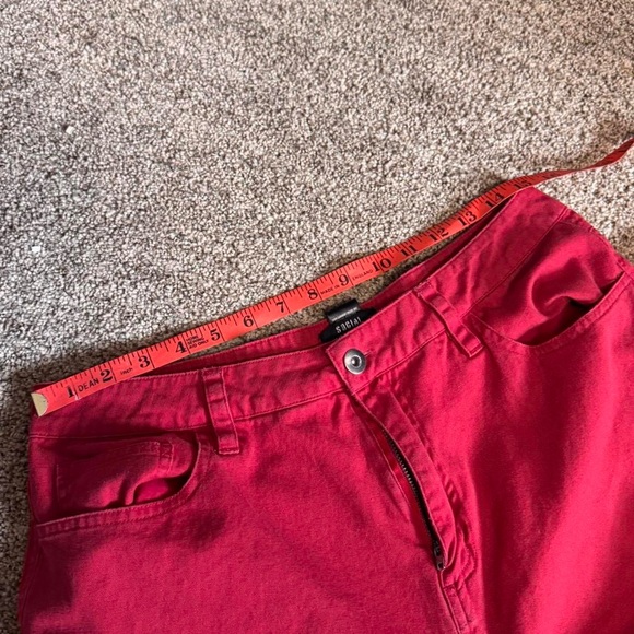 Social Collision Red Grunge Spider-Detail Cargo Buckle Pants - Picture 5 of 7